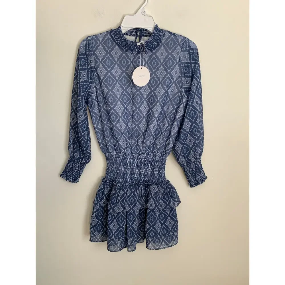 Pleat *BLUE* Halston‎ Dress size 8